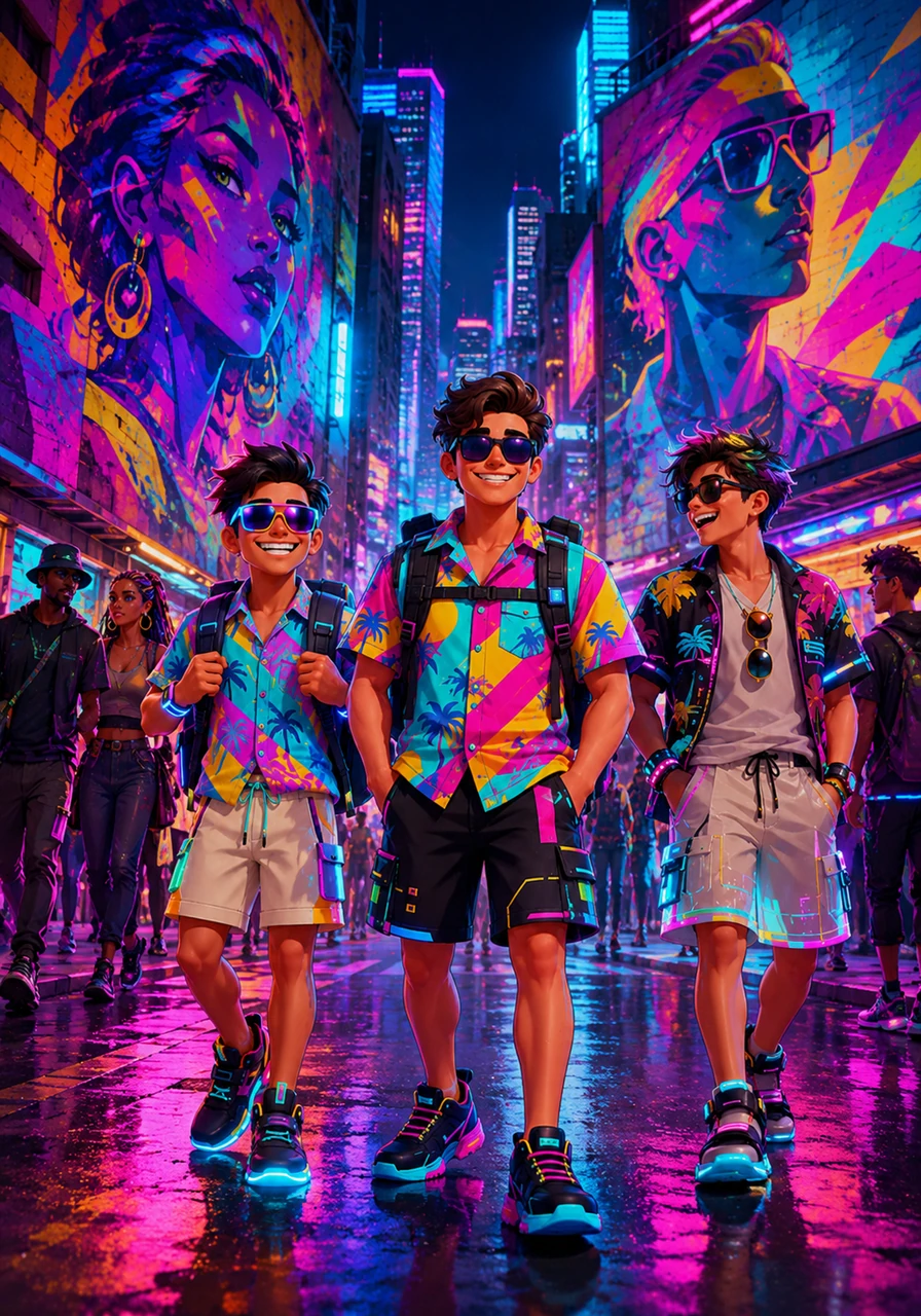 Between the beach trips, Marco wandered through vibrant neighborhoods filled with towering, colorful murals and unique street art. He felt his world expanding as he learned about new cultures and experienced the city's unique international energy.