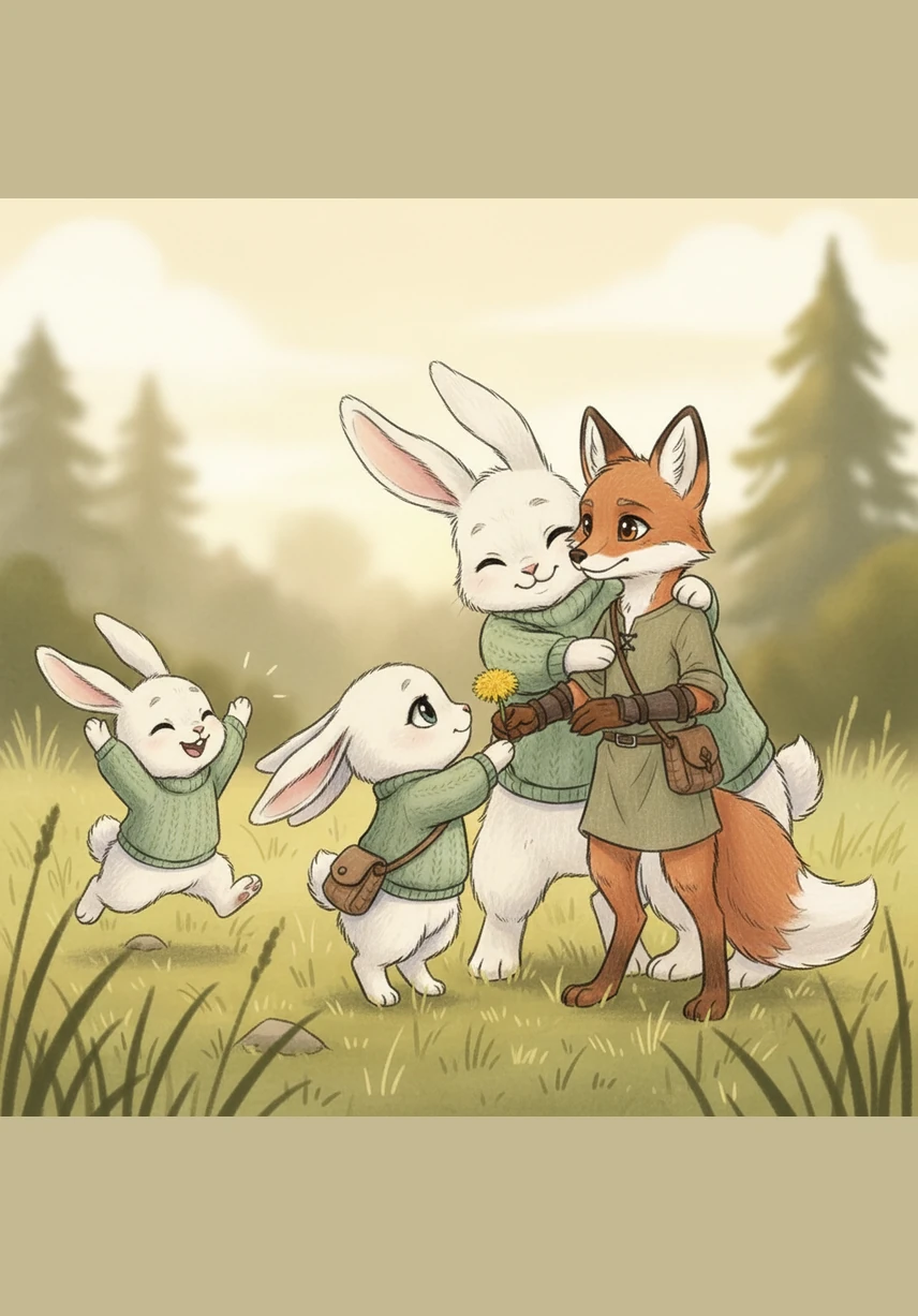 Bella’s family cheered and hugged her tight, thanking Finley for his bravery and kindness in looking after her. Before she left, Bella picked a bright yellow dandelion and handed it to Finley, promising they would meet at the same spot every single day.