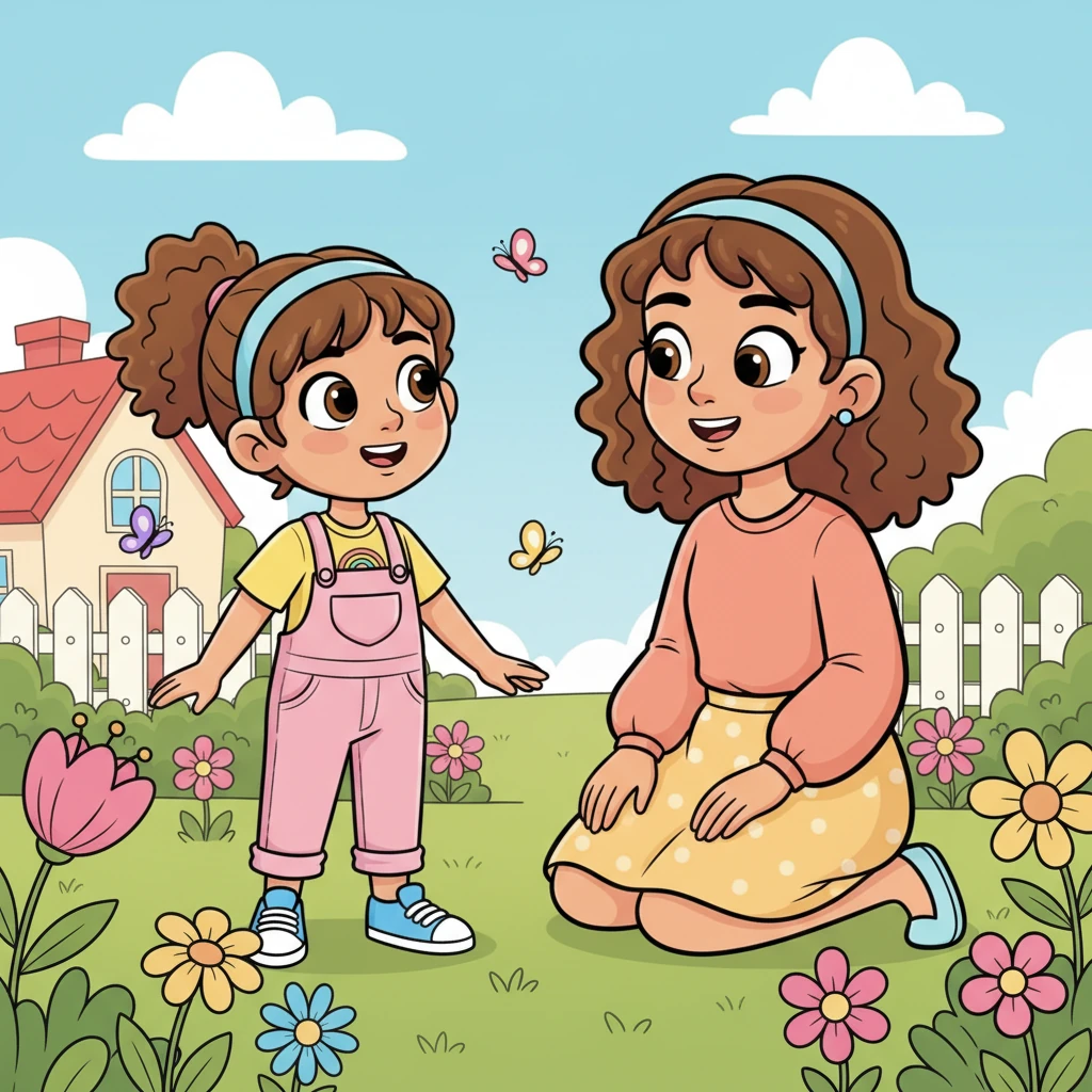 One sunny morning, little Lily, with her bright, curious eyes and a bouncy ponytail, tugged gently on her mom's dress. "Mumma," she asked, her voice full of wonder, "how do people become brothers and sisters?" Her mom, with a warm smile, knelt down to meet Lily's gaze.