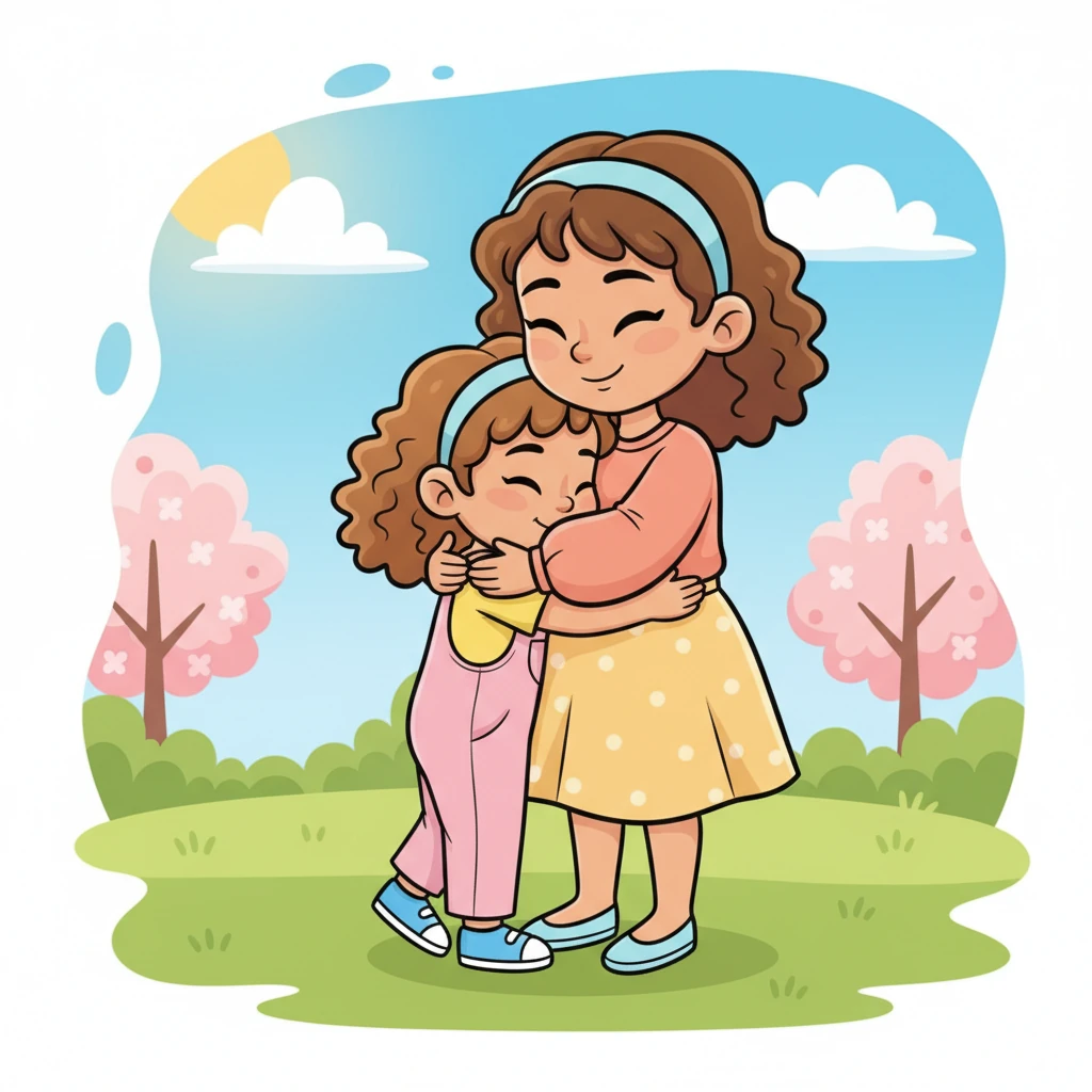 Mom pulled Lily into a warm hug, squeezing her gently. "And do you know? Your mumma and papa have one very precious baby, and that's you, our sweet Lily!" Lily snuggled closer, feeling so loved and cherished.