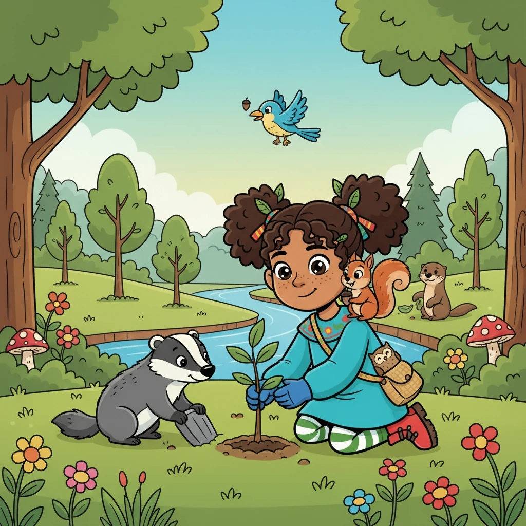 Juntos, animales y Lía, trabajaron en armonía para cuidar el bosque. Plantaron árboles, limpiaron el río y aprendieron a respetarse mutuamente. El bosque se convirtió en un lugar aún más mágico.