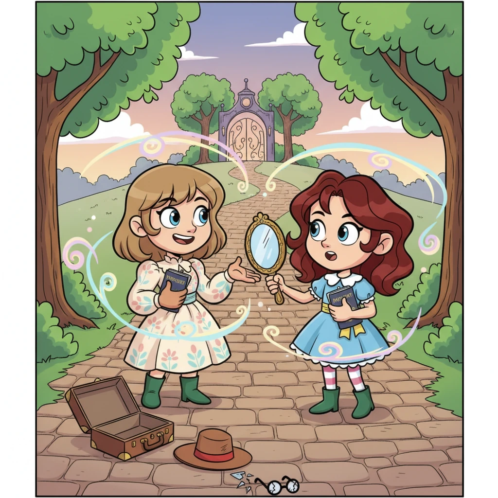 Pip, emboldened by Glimmer's vibrant energy, shared her secret wish for a brand-new life. Glimmer, with a twinkle in her eye and a dramatic flourish, proposed a most daring plan: to stage a grand disappearance, allowing Pip to truly escape and begin again!