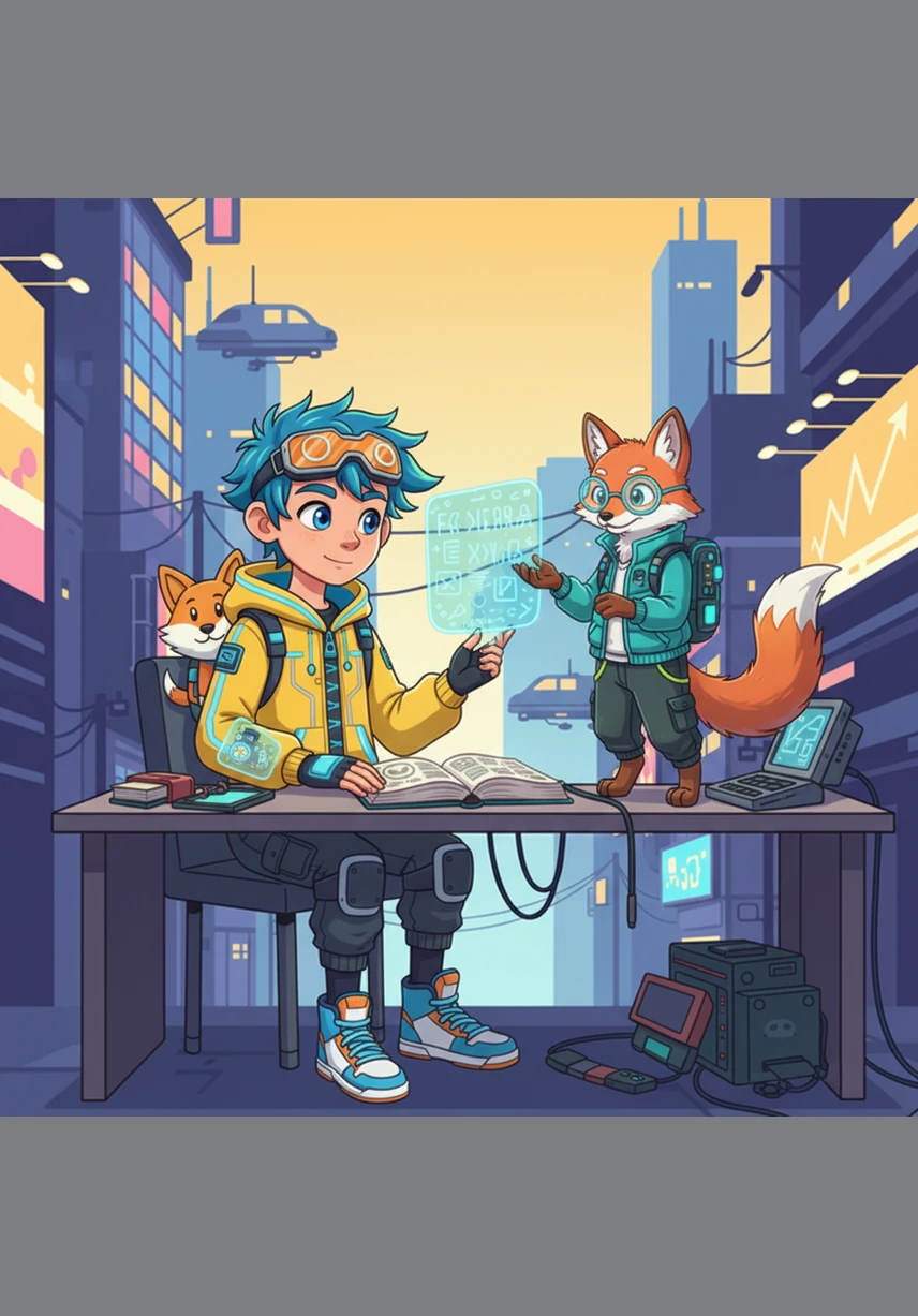 From the animal section, a friendly red fox wearing a pair of round spectacles stepped gracefully onto a reading table to greet the boy. This Wise Fox spoke in a gentle voice, explaining that knowledge is a treasure that grows more valuable and powerful every time a person reads.