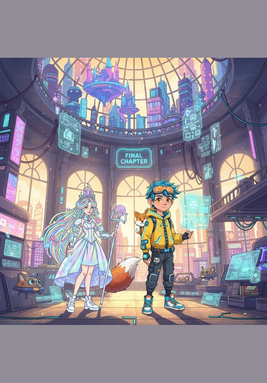 As the first golden rays of the morning sun touched the library, the magical characters returned to their pages and the world became still again. When the librarian arrived to open the doors, she found Ertis smiling, forever changed by the secret magic and wisdom of his favorite books.
