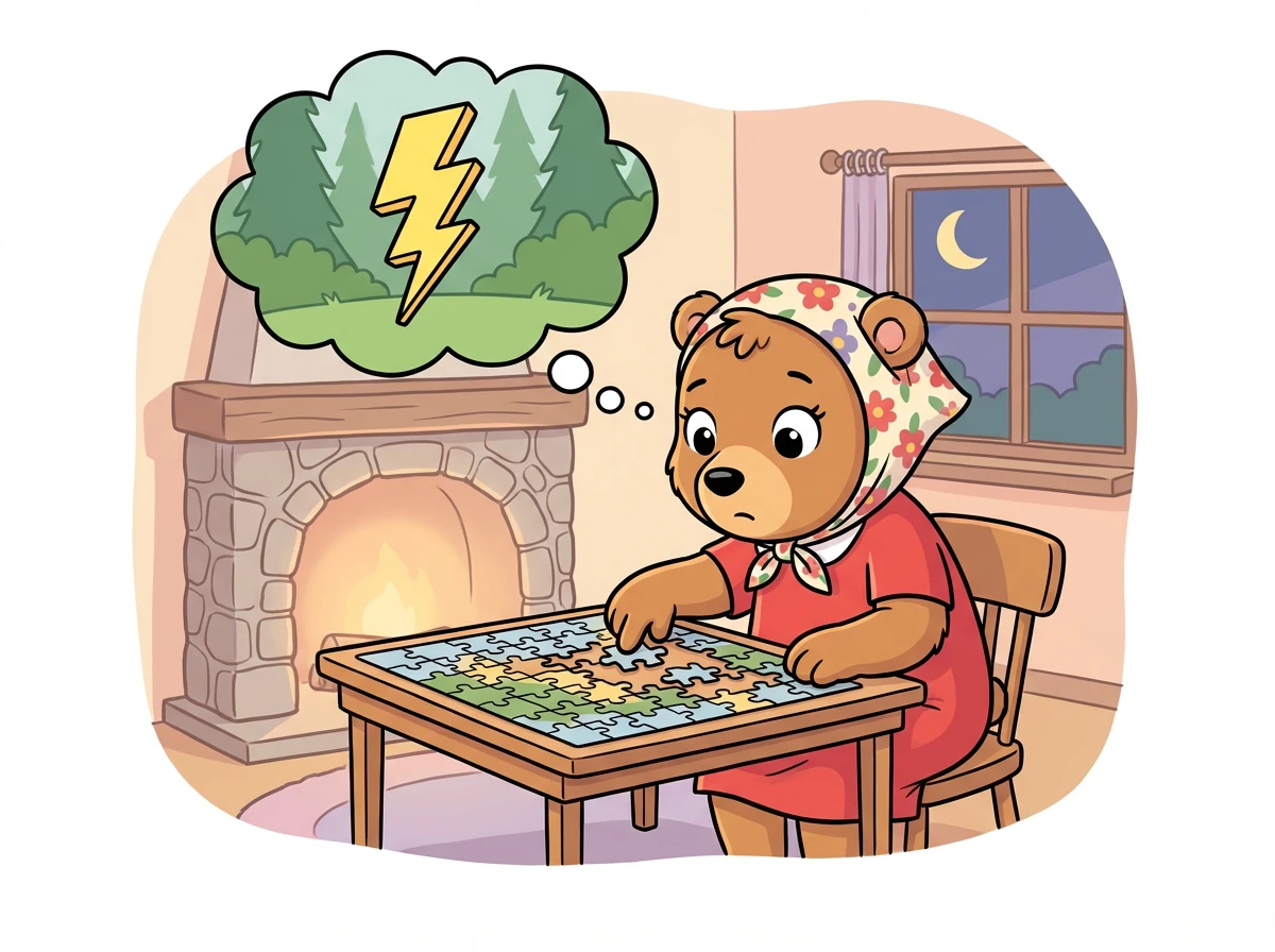 Zurück zu Hause versuchen sie, das Rätsel zu lösen. Sie erinnern sich an einen seltsamen Blitz während eines Spaziergangs im Wald.