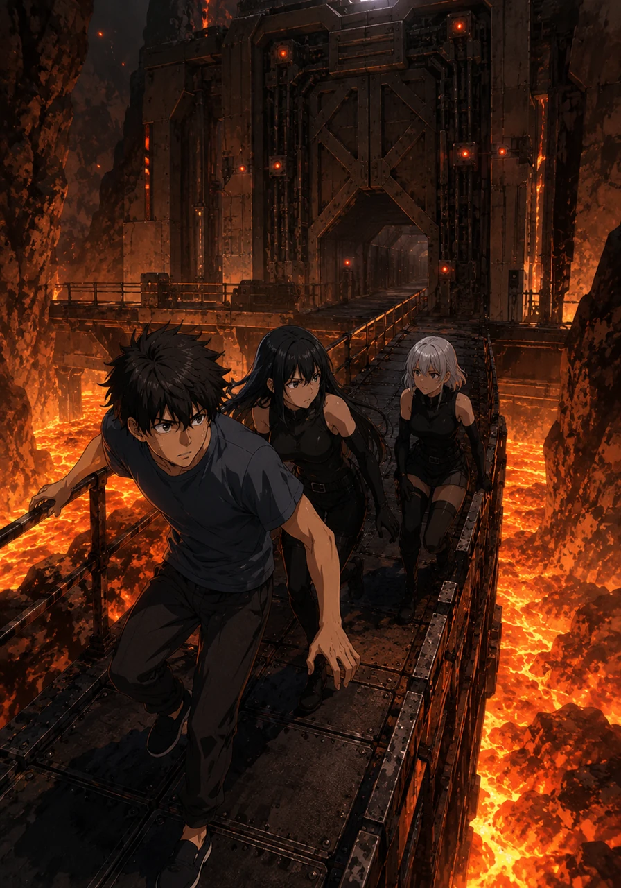 They finally reach the entrance of the volcanic stronghold, where rivers of molten lava flow around metallic bridges and heavy security gates. Vlad uses his knowledge of classic video game layouts to help the girls bypass the complex security sensors without triggering the alarms. Together, they sneak deep into the heart of the fortress where Dr. Eggwoman is preparing her ultimate weapon.