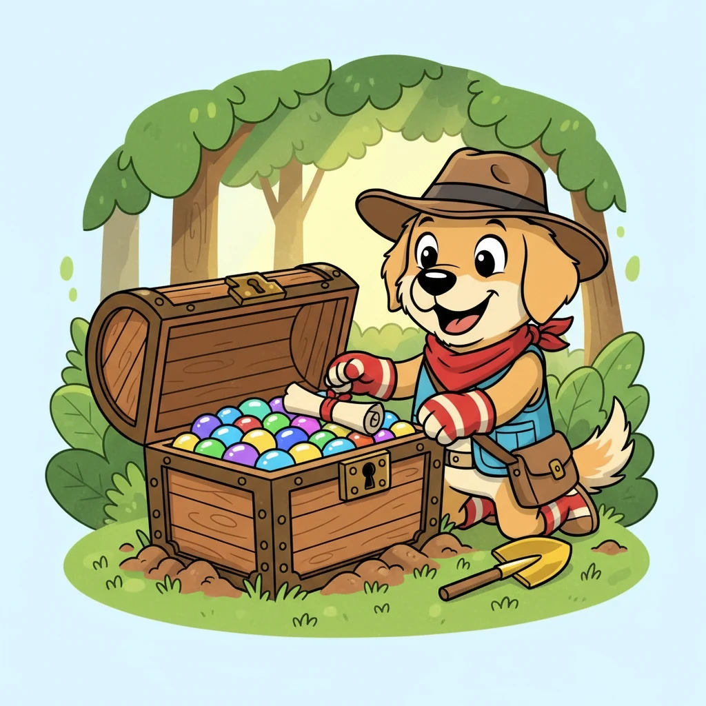 Cody carefully opened the chest. Inside, they found not jewels, but colorful, shiny stones. There was also a note that read, "The real treasure is the journey and the friends you make along the way!" Cody smiled.