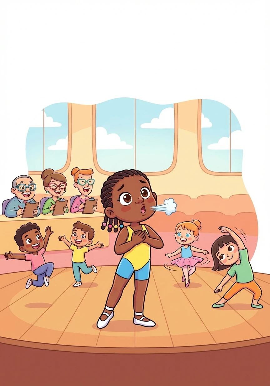 At the auditions, many talented dancers showcased their skills. Okereke felt a flutter of nerves, but she remembered her grandmother's words and took a deep breath.