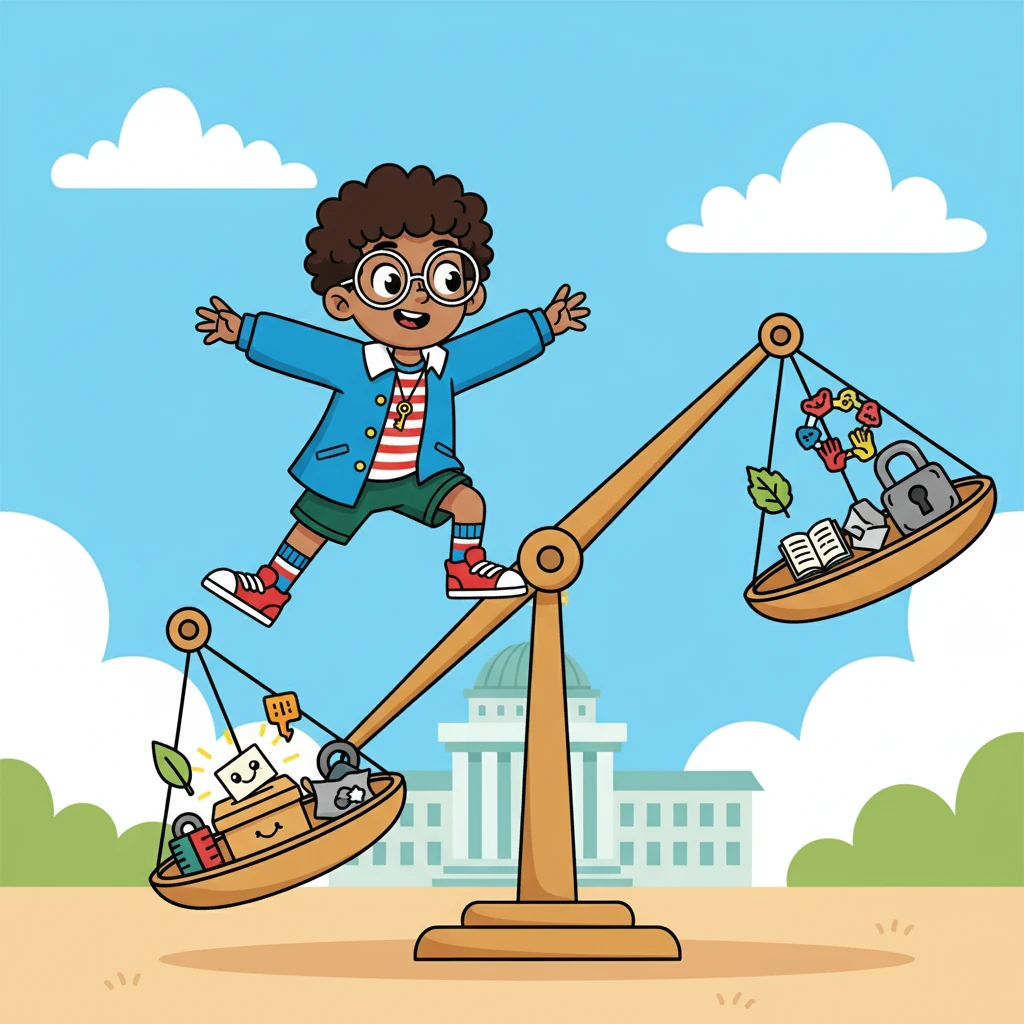 Vote-Bot emphasized that low turnout, thin membership, and weaker attachment to governing parties outweigh activism. A powerful illustration showed a balance scale, with all the positive aspects of democracy on one side, and the negative aspects on the other.