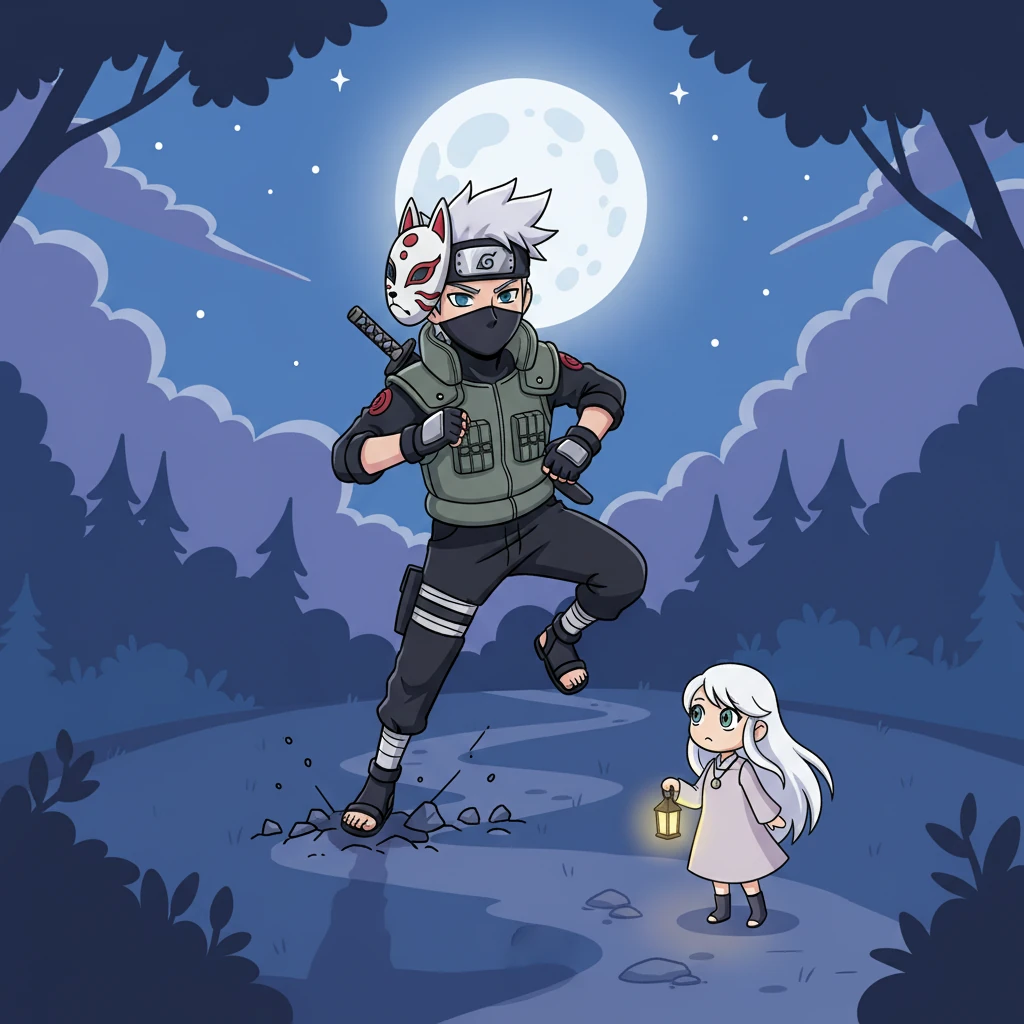 During this time, Kakashi, also fifteen, made a significant decision. He joined the ANBU Black Ops, donning their distinctive mask and uniform. His path diverged sharply, taking him further into the shadows and away from his past connections.