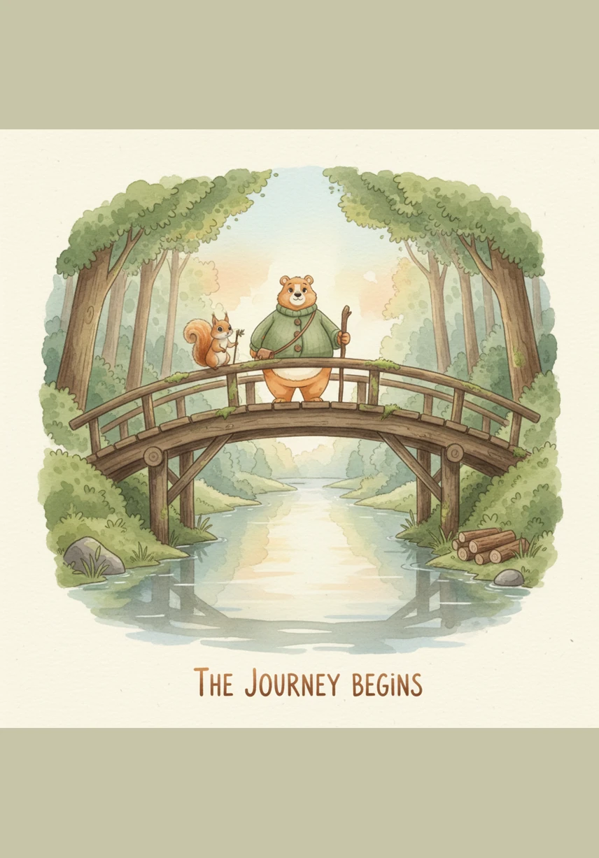 High on a pine branch, Barnaby spotted something shimmering—a bright, golden feather that sparkled like a star. He carefully tucked it into his bag, determined to find its rightful owner and return the beautiful treasure.