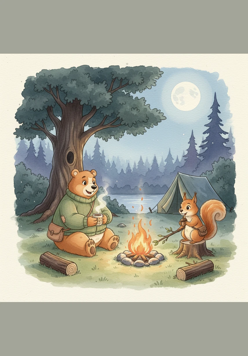 As the moon rose over the trees, the forest was filled with laughter, music, and the soft glow of fireflies. Barnaby felt warm and happy, knowing that a little kindness and teamwork had brought everyone together.