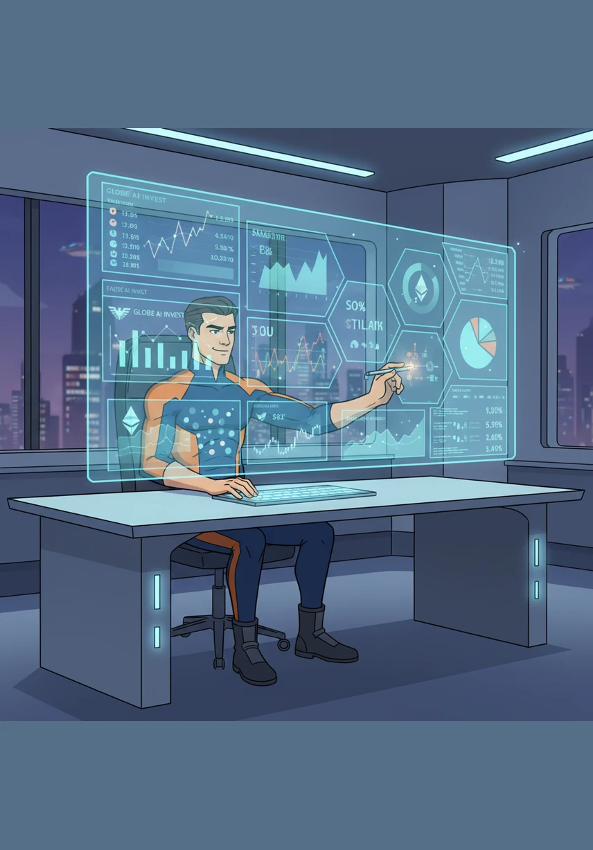 The Investment Tracker comes alive as Julian inputs his stocks and digital assets into the modular system. He watches the automated ROI calculations and growth charts visualize his capital working hard to generate consistent cash flow.