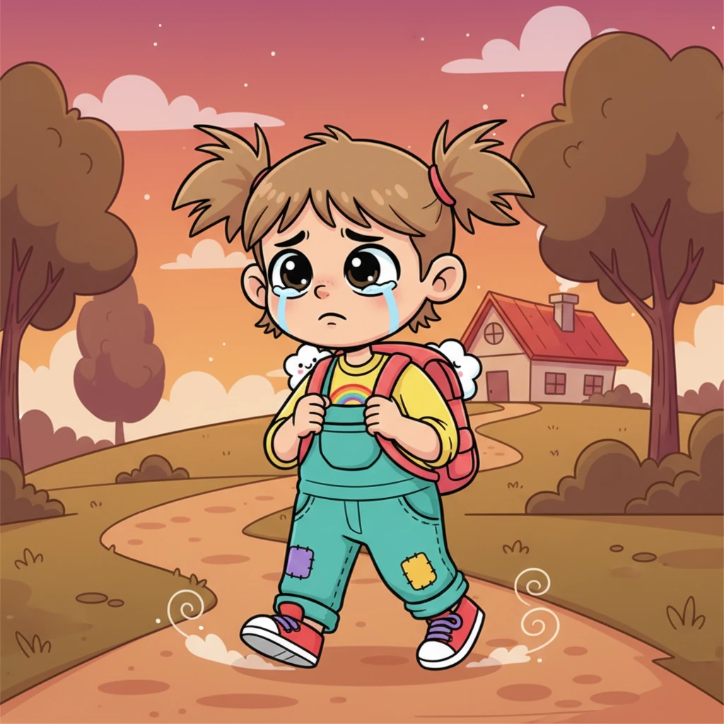 Dengan langkah gontai dan hati yang berat, Rian berjalan pulang ke rumah. Setiap langkahnya terasa seperti membawa beban penyesalan yang besar. Langit sore yang mulai jingga seolah ikut merasakan kesedihan Rian.