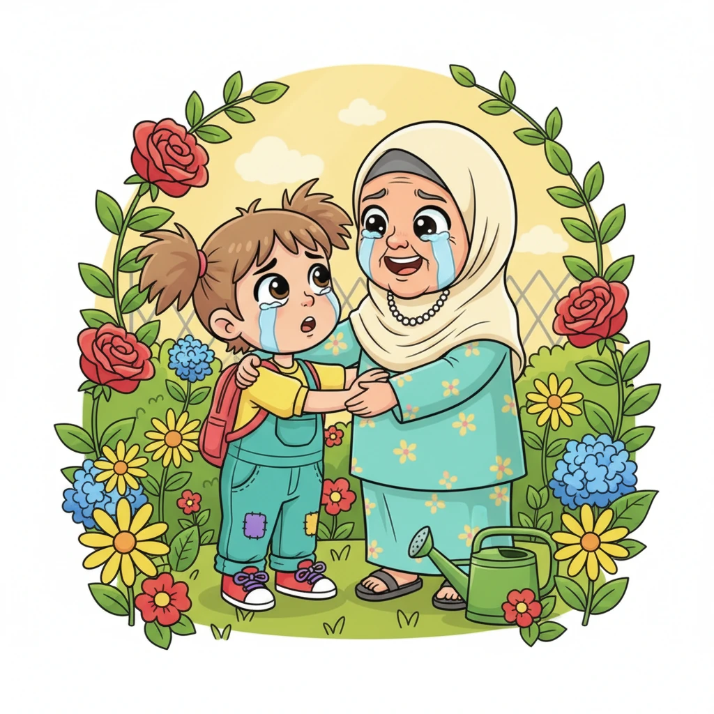 Sesampainya di rumah, Rian melihat ibunya sedang menyirami bunga di halaman. Dengan suara pelan dan mata berkaca-kaca, Rian meminta maaf atas semua kesalahannya. Ibunya segera memeluknya erat, air mata kebahagiaan mengalir di pipi keduanya, menunjukkan kasih sayang tak terbatas.