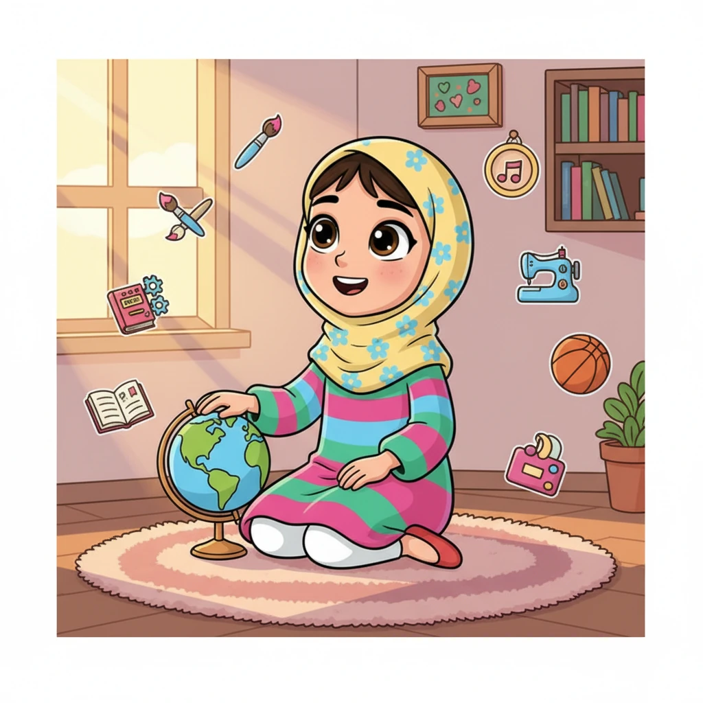 في نهاية اليوم، أدركت فاطمة درساً مهماً: أن تعلم أي مهارة جديدة يتطلب الصبر والمثابرة، وأن الوقوع في الأخطاء جزء من التعلم. الأهم هو ألا نستسلم، وأن نثق بقدراتنا، وأن نشارك الفرحة مع من نحب. ابتسمت فاطمة، وهي تتطلع إلى مغامرتها التعليمية القادمة، فالعالم مليء بالمهارات التي تنتظر اكتشافها!