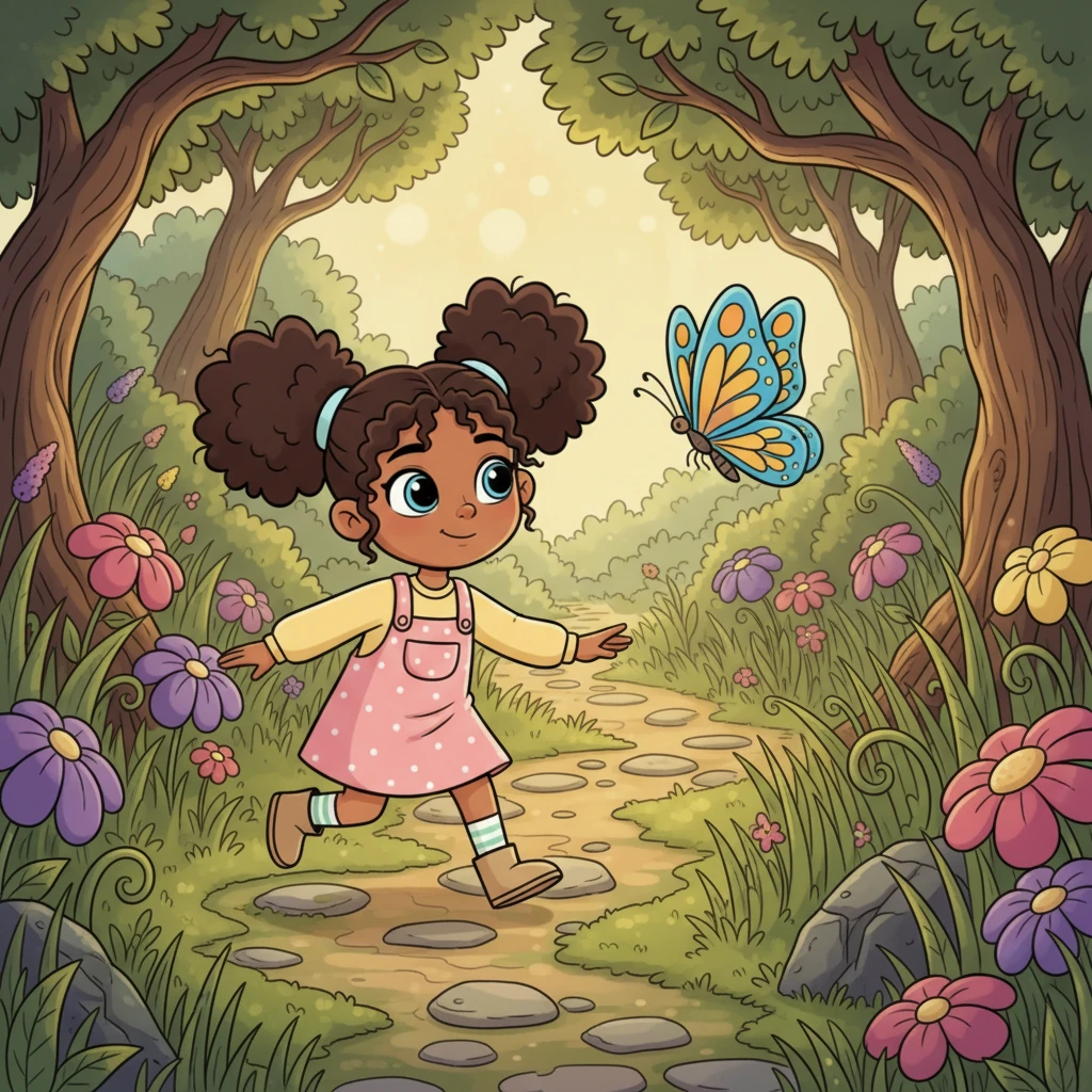 The butterfly then took flight, leading Luna deeper into the garden, along a winding, hidden path she had never noticed before. It seemed to whisper secrets as they went.