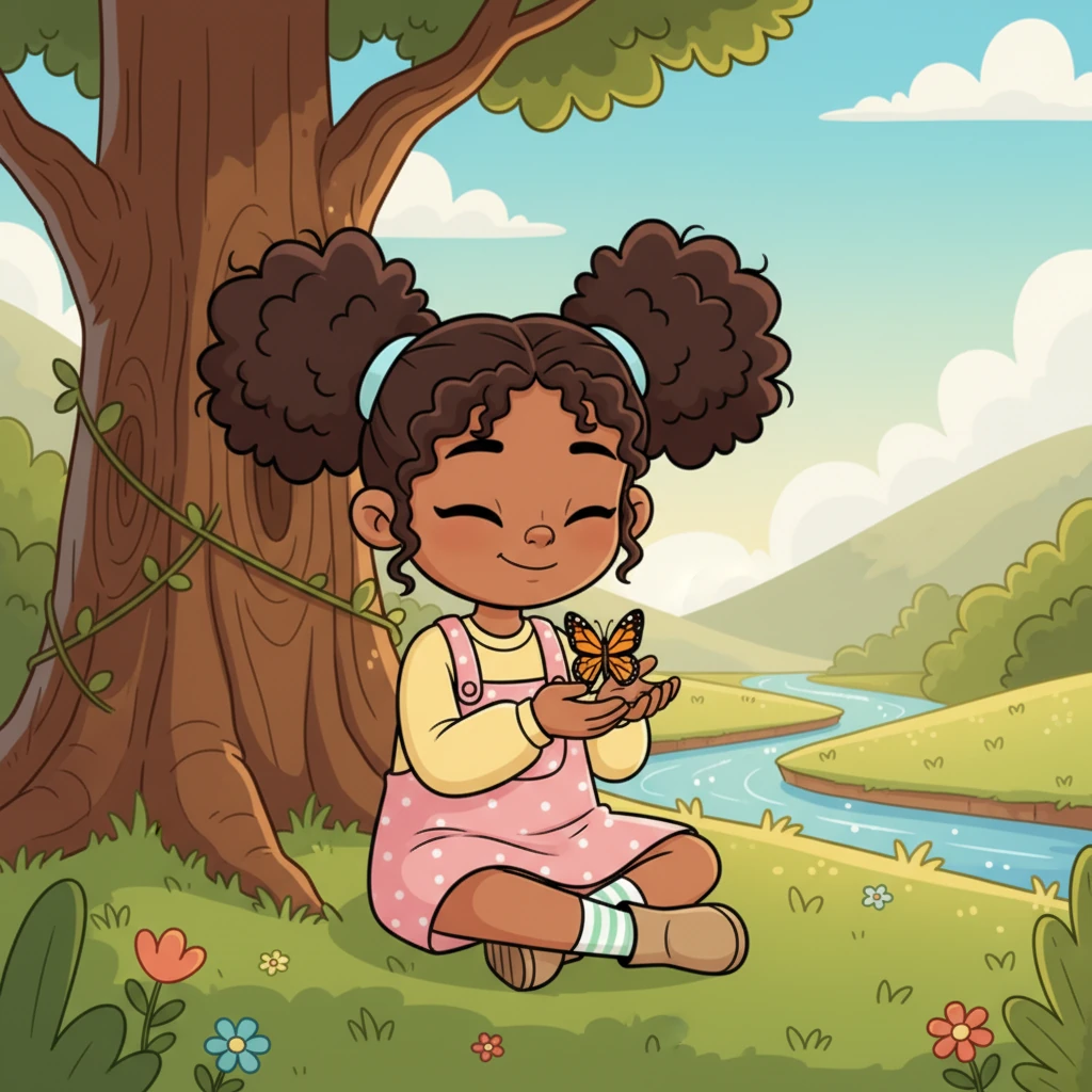 Luna knew her quiet morning had turned into a truly magical adventure, a secret shared only with her new butterfly friend. She would cherish this memory forever.