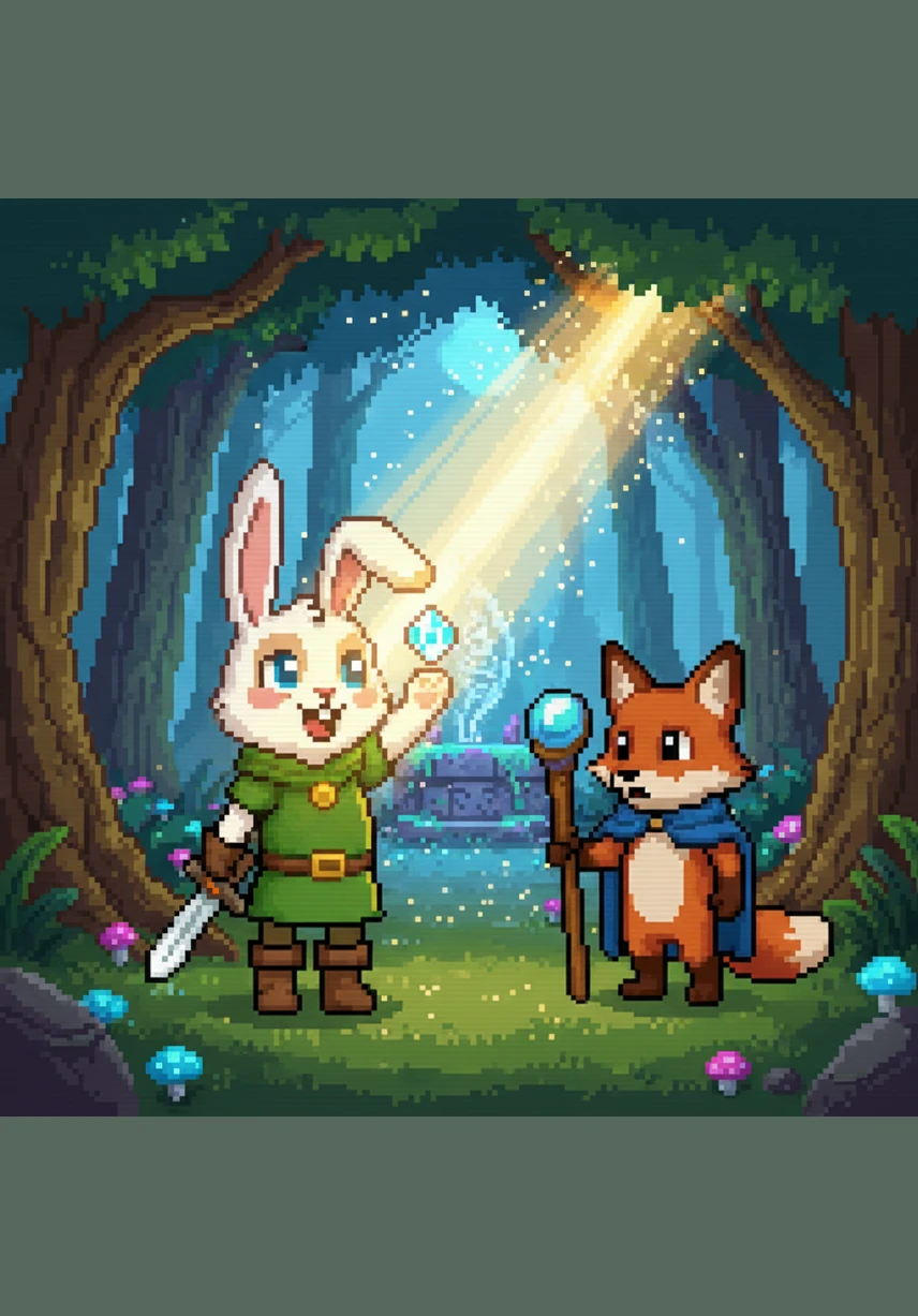 Hidden surprises wait around every corner, like a flower that sparkles when you look at it or a butterfly that leaves a trail of glitter. Hopper finds a tiny ladybug resting on a mushroom, and they both share a bright, joyful smile.