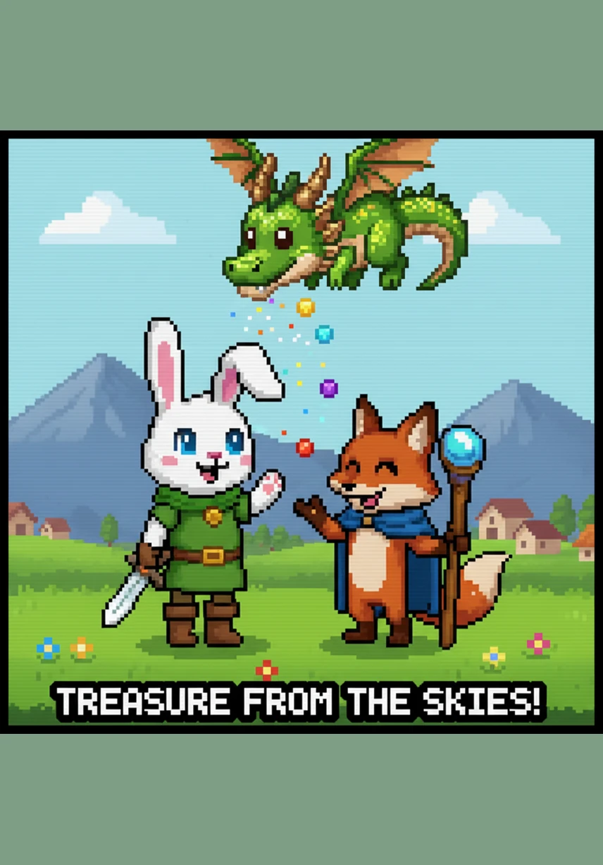 Hopper encourages everyone to participate in the fun by clapping his paws and wiggling his fluffy tail. He takes a giant, playful hop into the air, showing that being active and silly is the best way to celebrate a happy day.