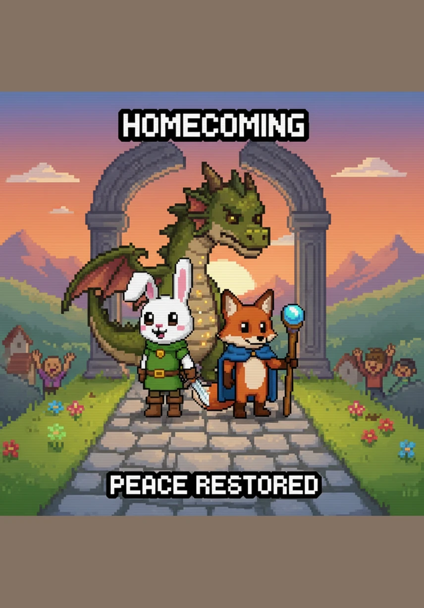 As the stars begin to twinkle in the twilight sky, the round wooden door slowly begins to swing shut. Hopper gives one last cheerful wave, promising that Fablehut will open its doors again very soon for more wonderful stories.