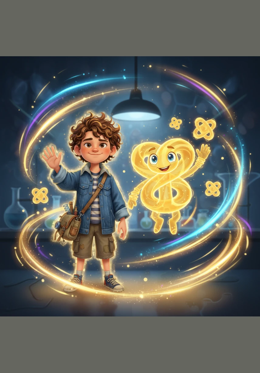 The shrinking effect begins to wear off, and Alibi waves a heartfelt goodbye to Bondy and his atomic friends as he begins to grow larger. The microscopic world fades into a beautiful blur of light as he ascends back toward his laboratory desk.