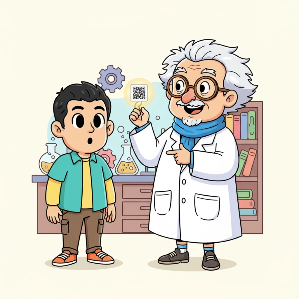 Suddenly, a friendly inventor named Professor Hiroki, with a twinkle in his eye and a lab coat that's a bit too big, appears! He holds up a small, square, checkerboard pattern. "This, Kiko," he says with a grin, "is a magic square!"