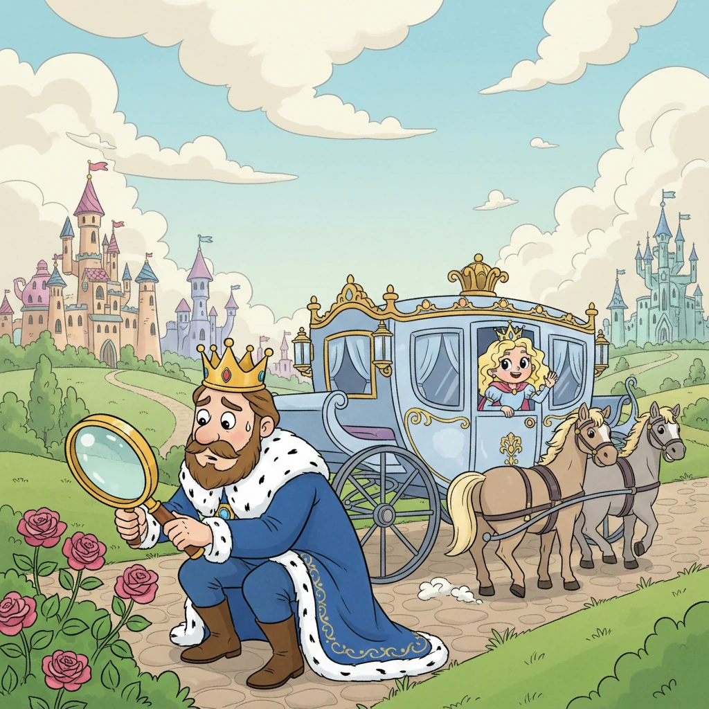 Far, far away, in a land of one hundred and forty grand kingdoms, resided King Meticulous, known throughout the lands for his extreme tidiness and picky nature. He loved everything perfectly aligned, spotless, and in its proper place, often inspecting his palace with a magnifying glass. One day, he decided to visit the renowned Sparkle Grove Academy, his royal carriage gleaming with polished perfection as it sped through the countryside.