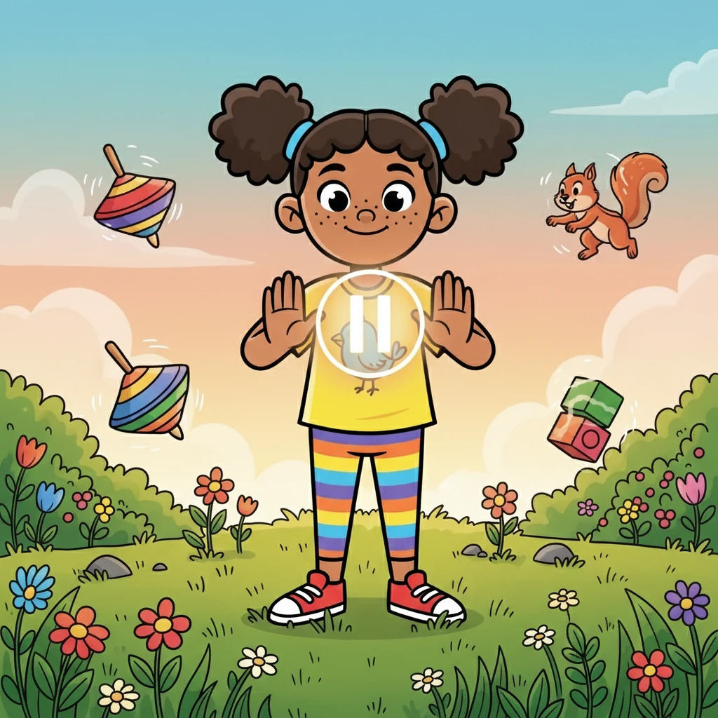 From that day on, Penny used her imaginary pause button whenever she felt overwhelmed. She learned that even when things were hard, she could always find a way to calm down. The end!