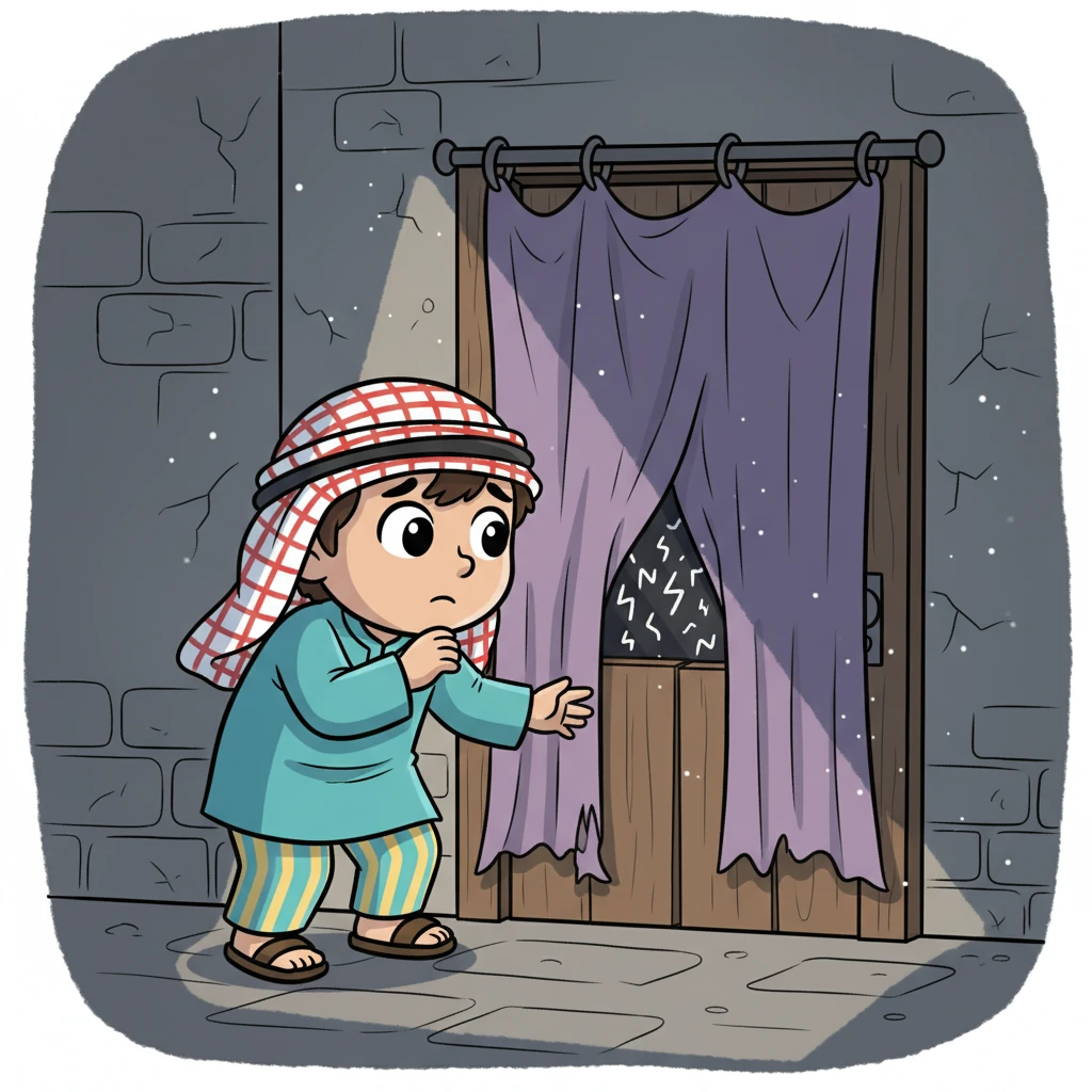 نیچے اتر کر، آواز اسے ایک پرانے، بند کمرے کی طرف لے گئی جس پر ایک دھول بھرا پردہ لٹک رہا تھا۔ کمرے کے اندر سے عجیب سی کھڑکھڑاہٹ کی آوازیں آ رہی تھیں۔ زین نے سانس روکی اور دروازے کے قریب پہنچا۔