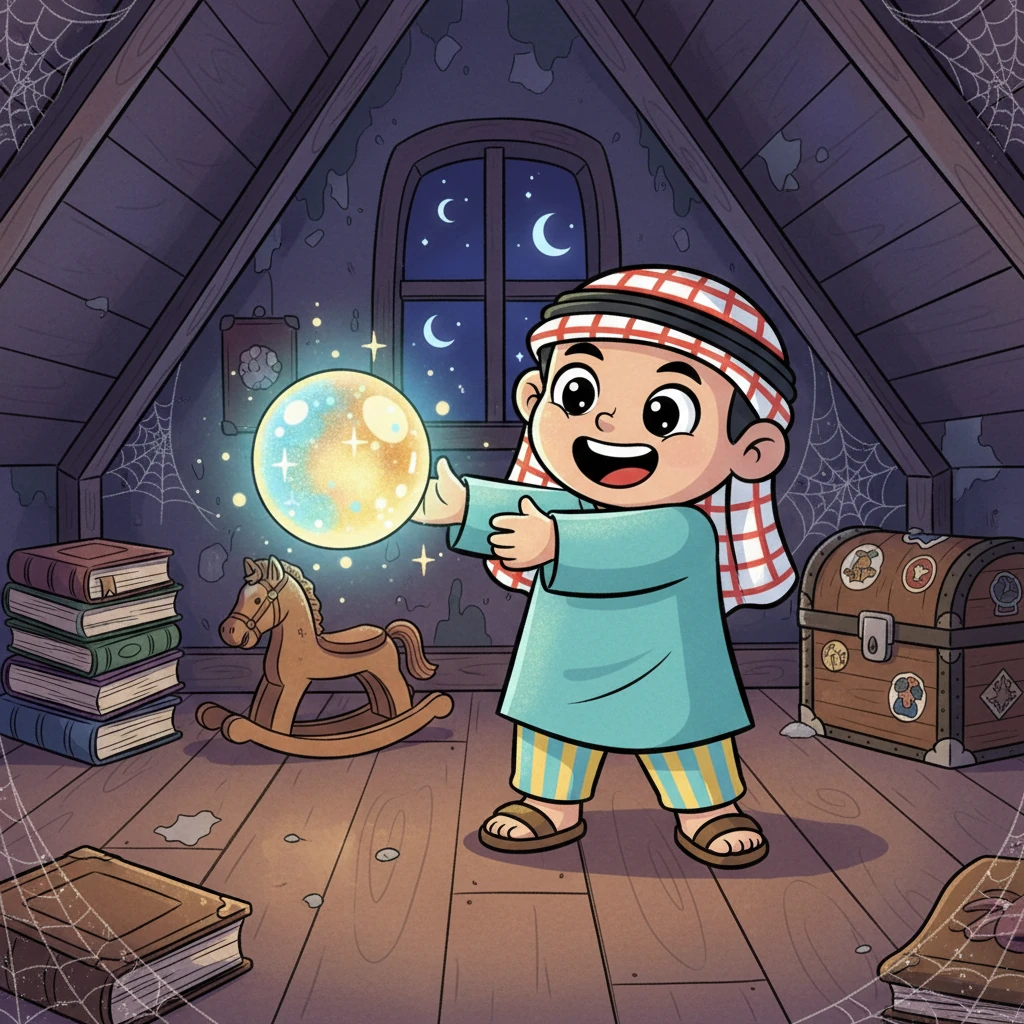 رات بھر زین اور چمکتی گیند نے پرانے کمرے میں خوب کھیل کھیلا۔ زین کو اب کوئی خوف نہیں تھا، بلکہ ایک نیا دوست مل گیا تھا جو اس کے نئے گھر کو دلچسپ بنا رہا تھا۔