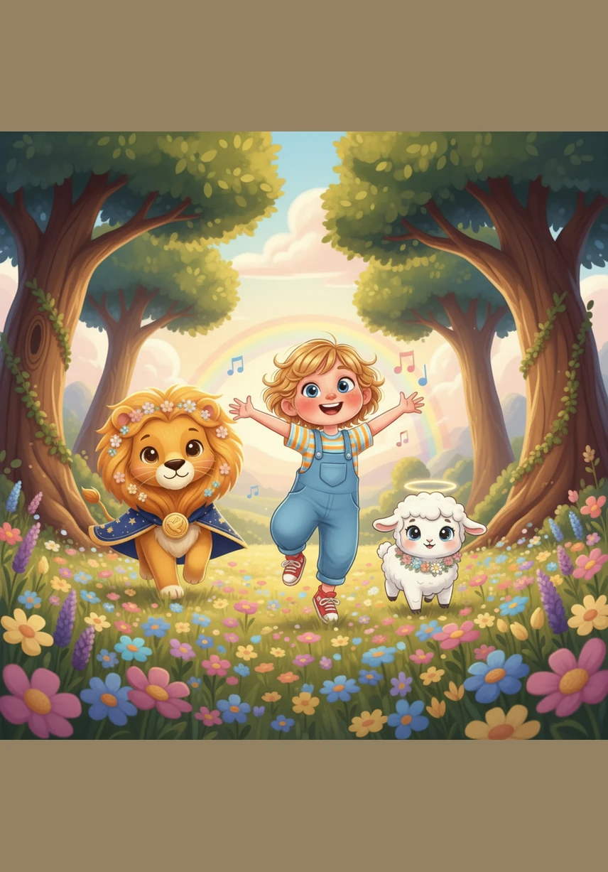 There are no scraped knees, no tears, and no sad faces here, only the sound of joyful singing echoing through the ancient trees. Eden runs through a vast field of wildflowers, feeling lighter than a feather and completely safe in the arms of creation.