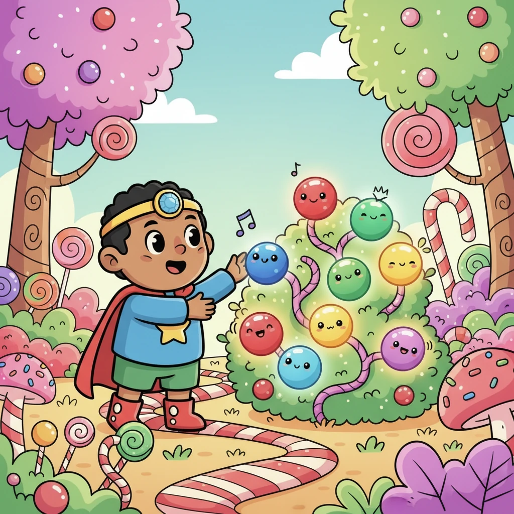 Deep within the Candy Forest, they discover a bush unlike any other. Clusters of bright, glowing berries hang from its branches, each berry letting out a tiny, happy giggle. These are the legendary Giggle Berries, exactly what Gigi needs to make her special cake.