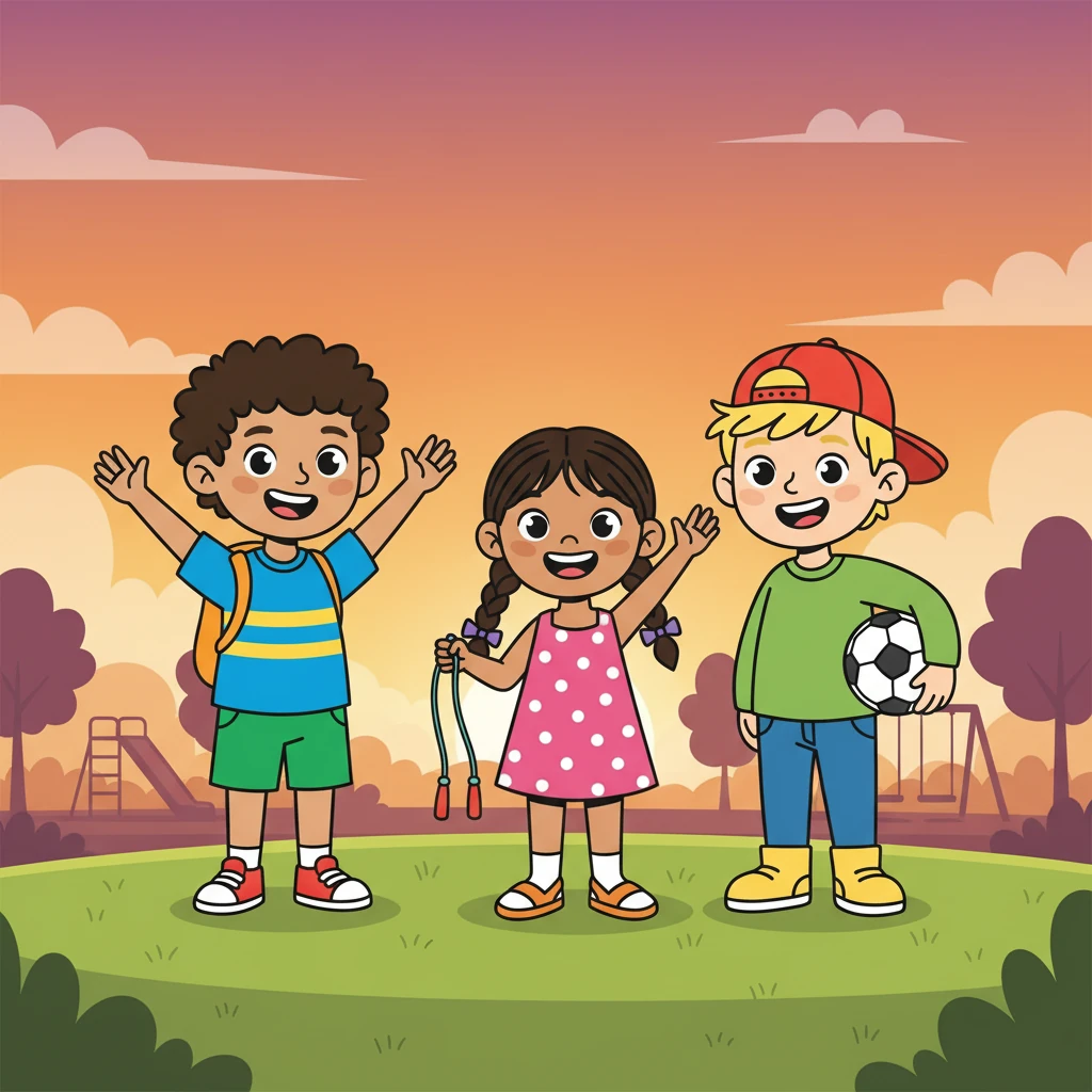 As the sun began to set, they gathered their things, their hearts full of joy. They promised to come back again soon. They waved goodbye, already looking forward to their next adventure.