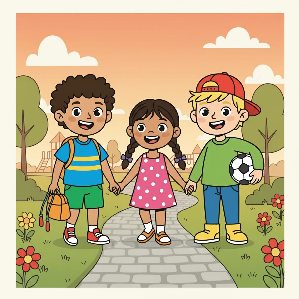 Walking home, hand-in-hand, they reminisced about the day's fun. They knew this day in the park would be a cherished memory, a reminder of their wonderful friendship and the simple joys of life.