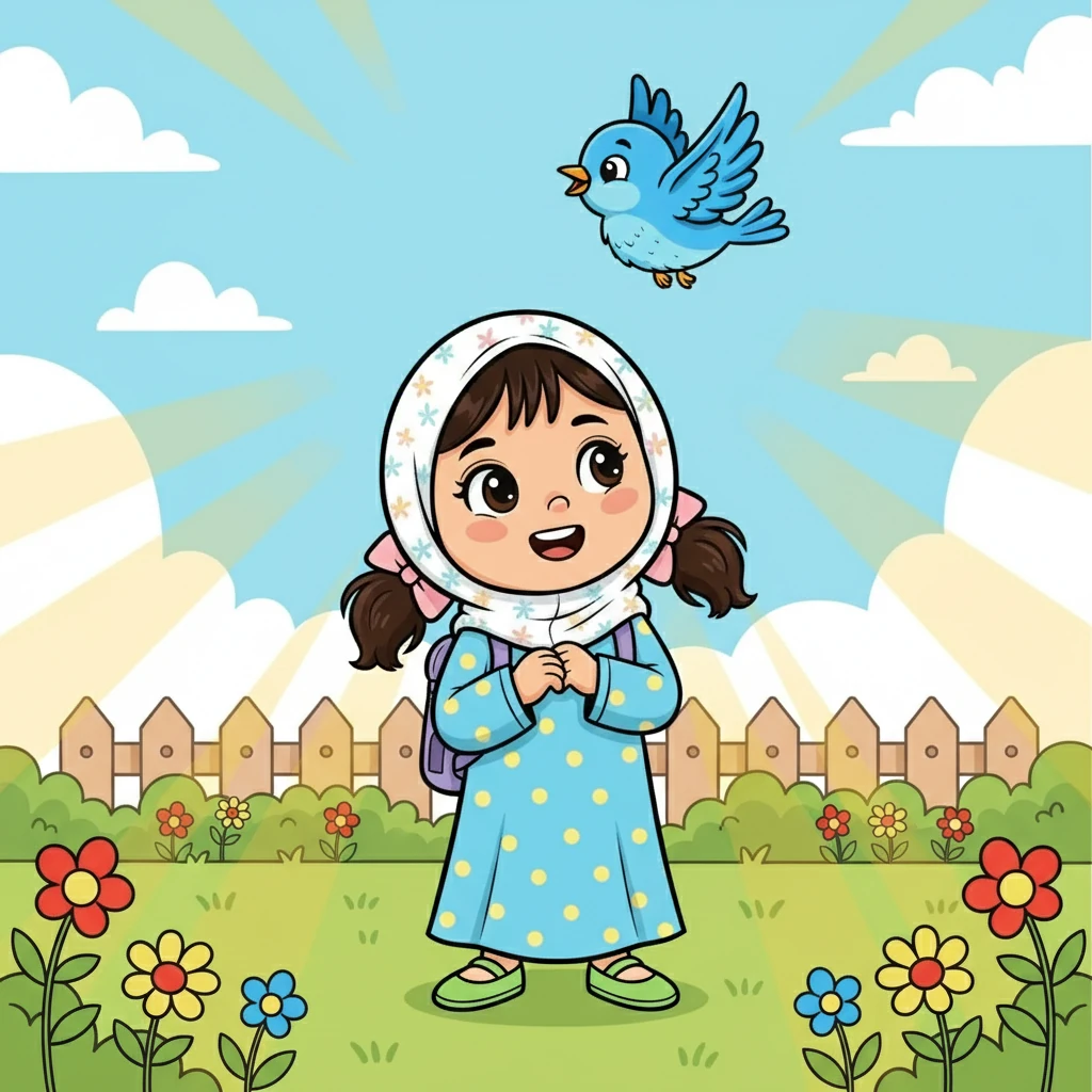 Setelah beberapa hari, burung kecil itu sembuh dan bisa terbang kembali. Aisya tersenyum bahagia melihat burung itu terbang bebas, hatinya dipenuhi rasa syukur.