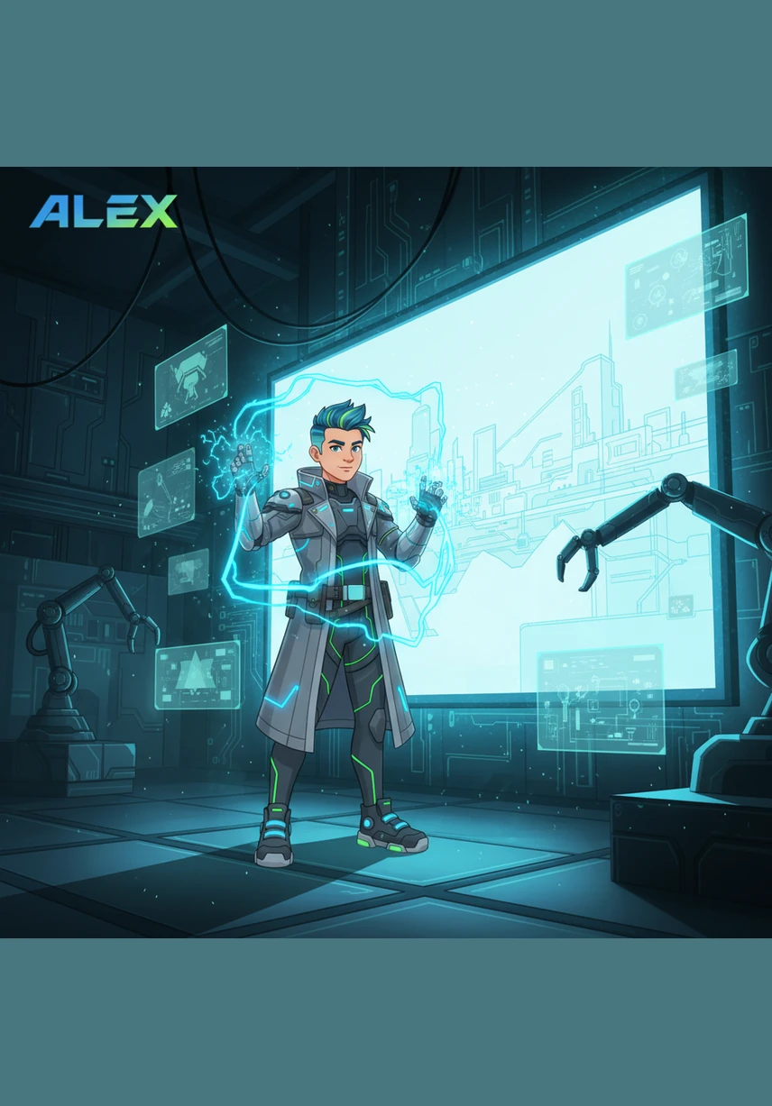 Alex stands before a blank digital canvas, envisioning a sleek, silver-toned world for Leader Aluminium. He dreams of a place where strength meets elegance, planning the foundation of a premium e-commerce sanctuary with meticulous care.