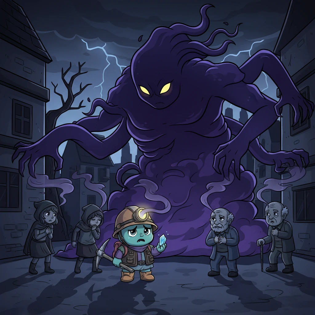 Whenever worry or fear appeared, Anxio would feast. Its shadowy tendrils would reach out, absorbing the gloomy emotions from people. As they became sadder and more afraid, Anxio would swell, a menacing presence growing larger and more powerful.