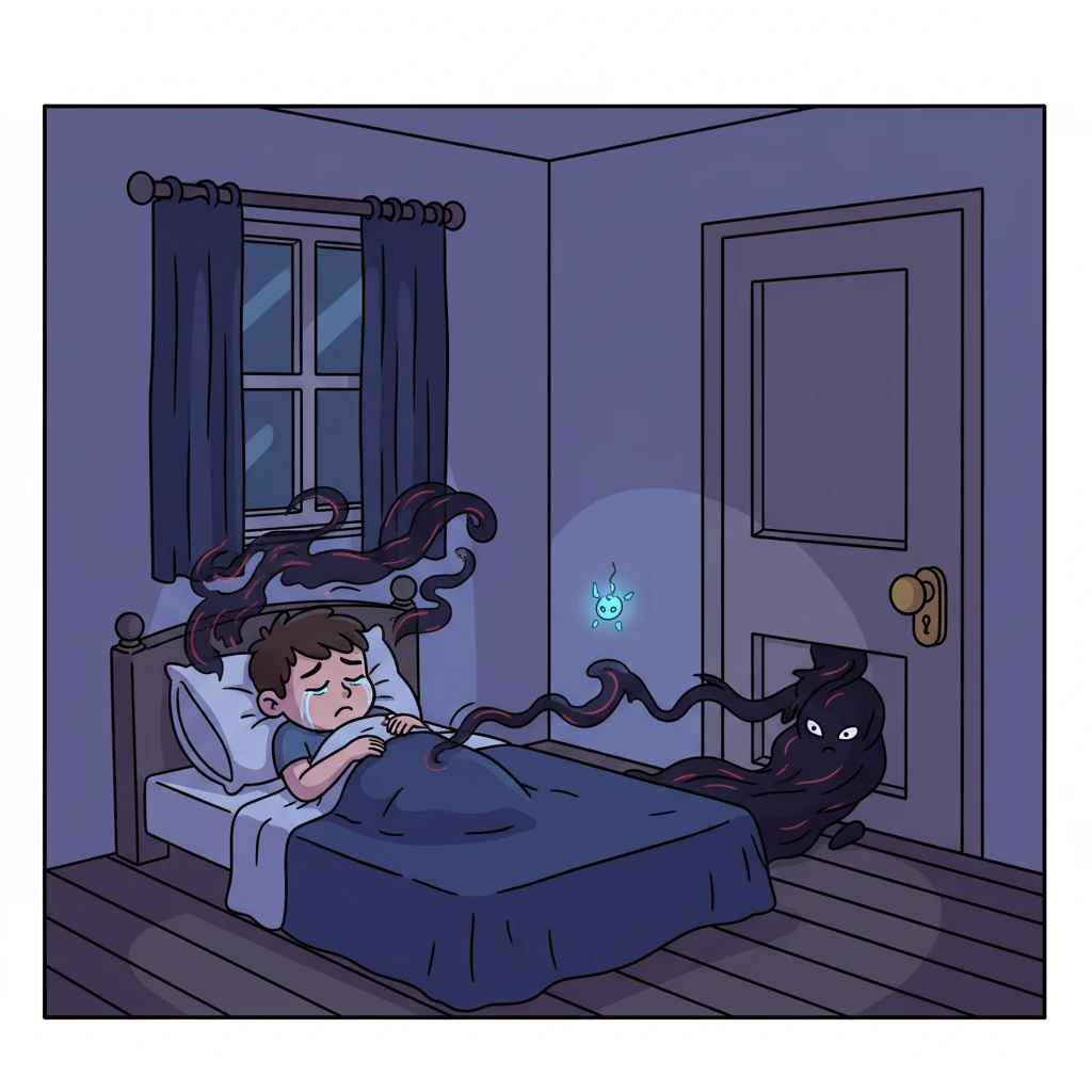 But even behind locked doors, Anxio found a way. Its shadowy form would seep through cracks, finding its way into hearts burdened by sadness. There, it would feed mercilessly, making worries grow immense and hope dwindle.