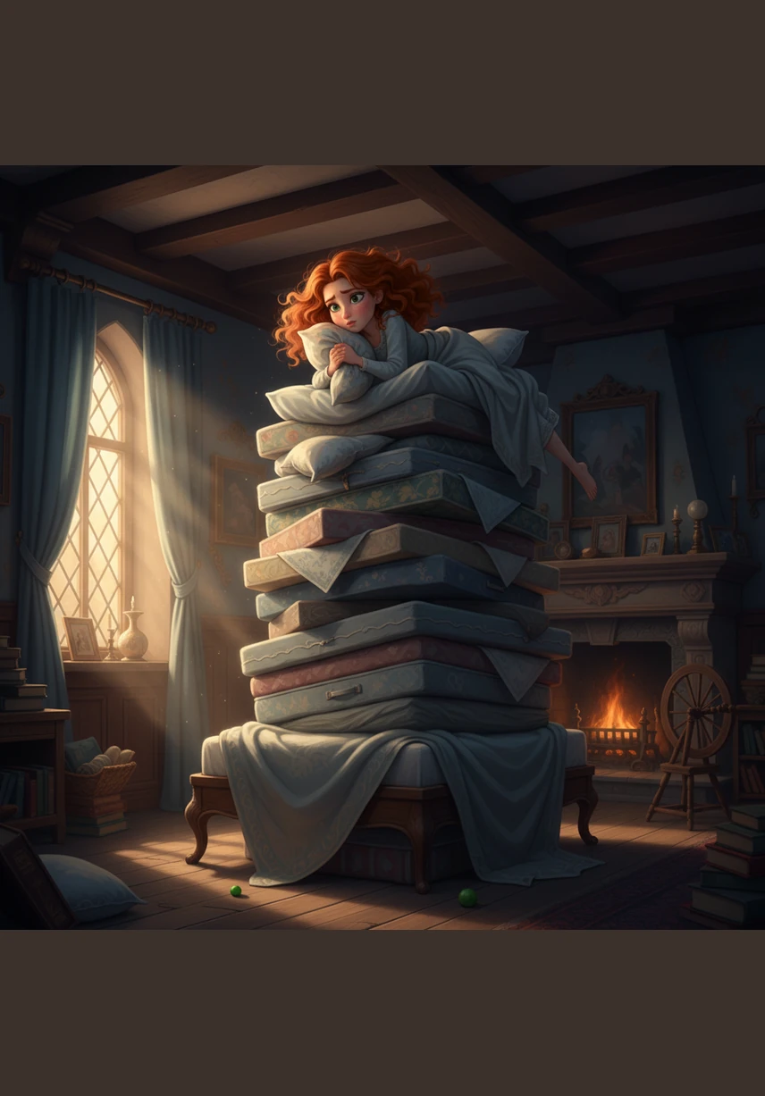 Throughout the night, Eva tosses and turns under the soft moonlight streaming through the tall window. No matter how she shifts, she feels something small and hard pressing against her back, making it impossible to sleep.