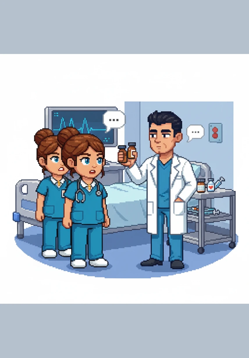 Diane walks toward the glowing entrance of the hospital under the light of a massive, luminous full moon. The night air is crisp, and the hospital windows flicker with the constant activity of the busy night shift ahead.