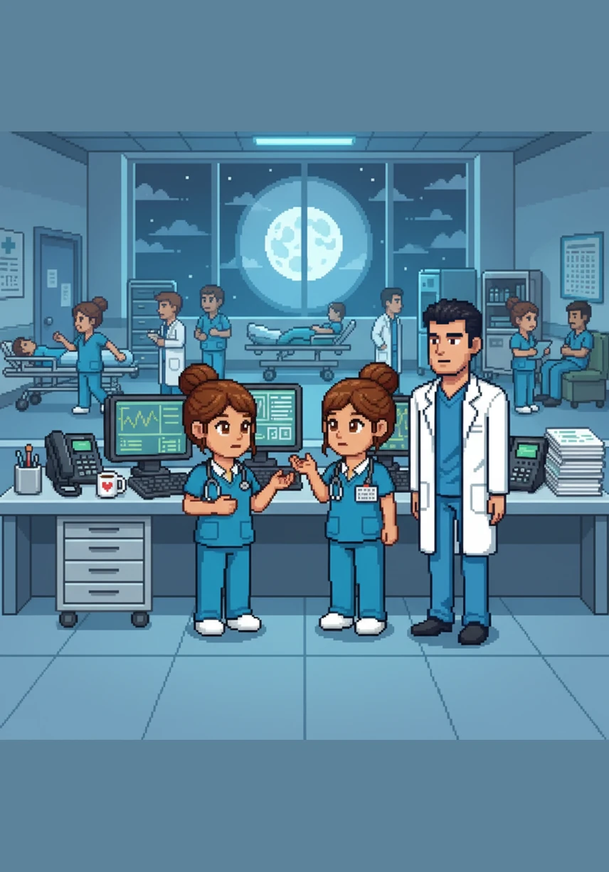 Paula wonders aloud if the doctor has ever shown a single spark of kindness or a smile since he first started working at the hospital. They stand together at the nursing station, two pillars of calm in the middle of the growing chaos of the full moon night.