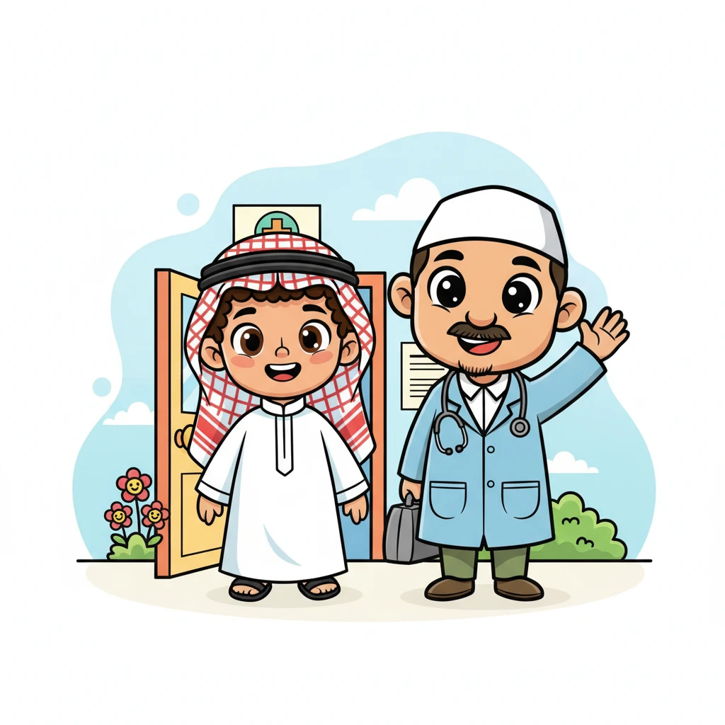 خَرَجَ سامي مِنَ العِيادَةِ وَهُوَ يَشْعُرُ بِالرّاحَةِ، وَعَزَمَ أَنْ يَعْتَنِيَ بِصِحَّتِهِ أَكْثَرَ فِي الأَيَّامِ القادِمَةِ.