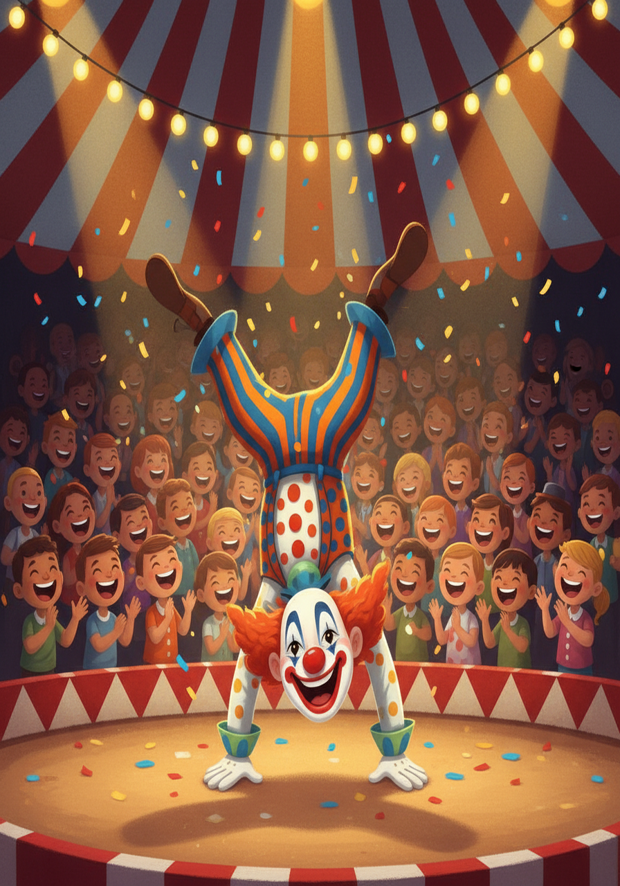 Charlie returned to the ring, no longer focusing on his own sadness. He performed with renewed energy, his jokes and antics landing perfectly. The tent filled with laughter and applause. Charlie finally found his smile, his purpose renewed in the joy of the circus and the happiness he brought to others.