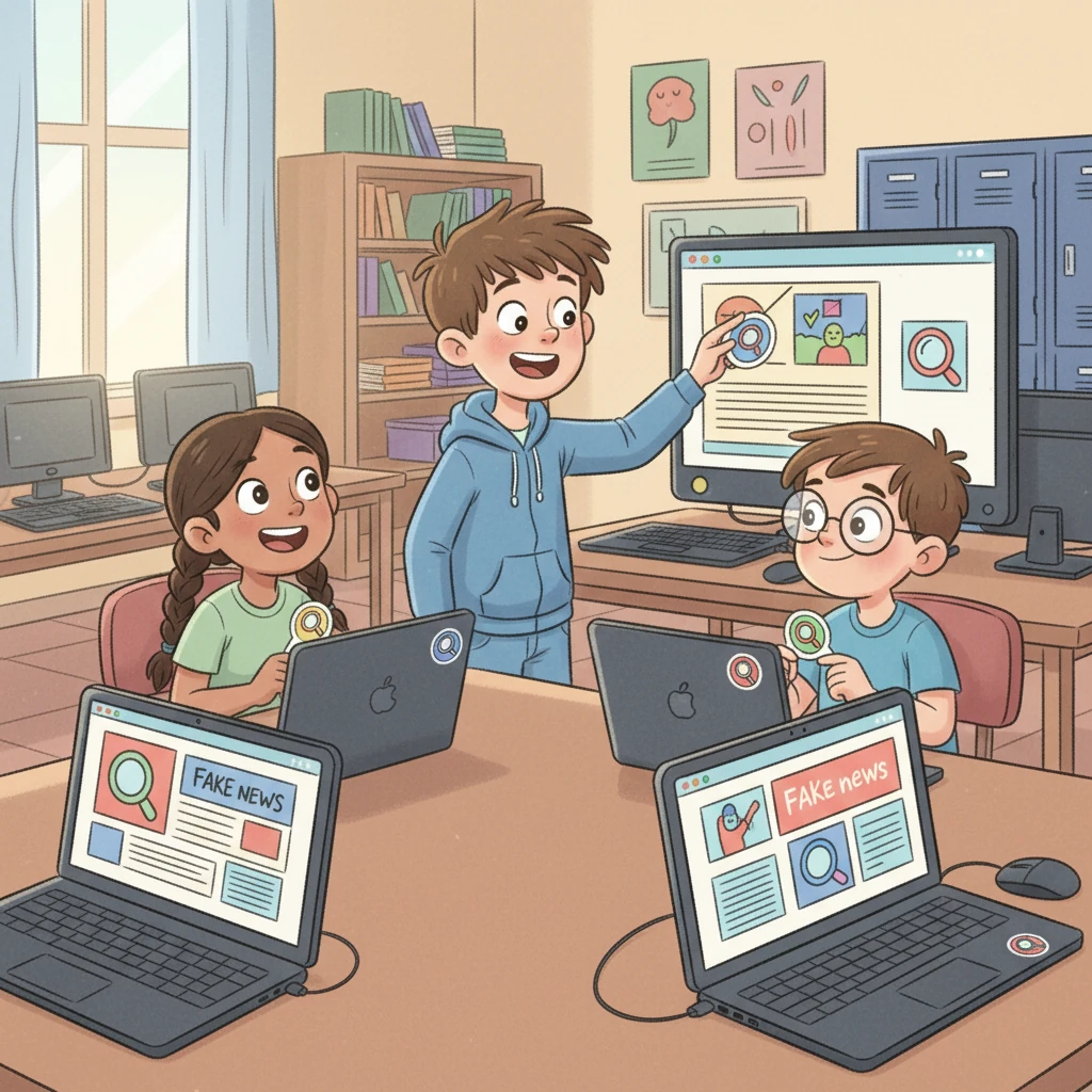 Петрик зібрав друзів і вони вирішили створити клуб “Фейколовці”. Вони придумали гасло: “Перед тим як шерити — перевір!” Діти розробили наліпки з лупою, які клеїли на шкільні комп’ютери, нагадуючи всім про важливість перевірки.