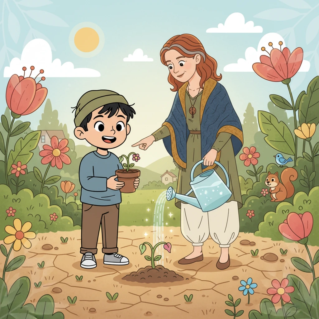 رحلة زيد مع النبتة الصغيرة