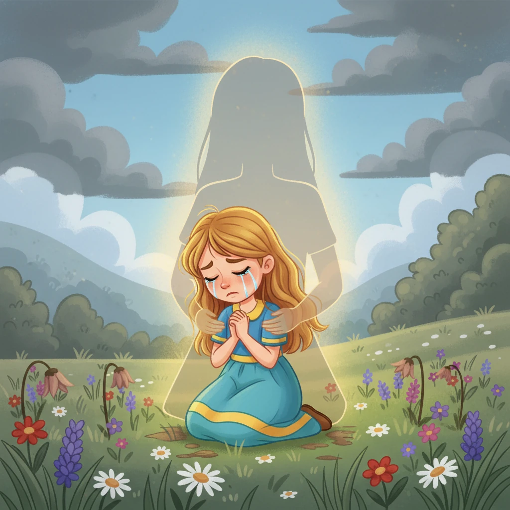 Апасынын каза болгон күнү келди. Айгүл өзүн жалгыз сезди, бирок апасынын сүйүүсү аны эч качан таштабастыгын билди. Анын көз жашы жерге тамчылап, жүрөгү сыздады.