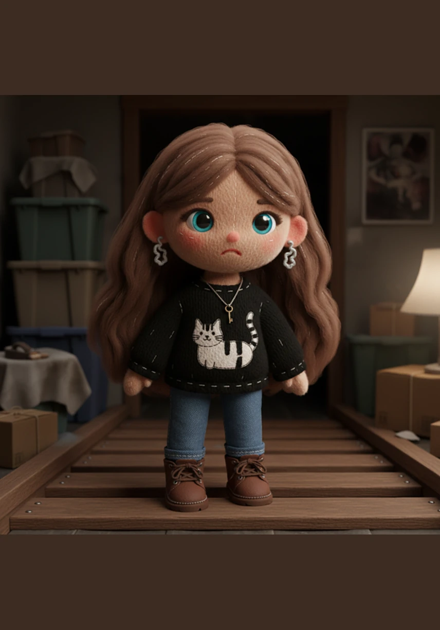 Victoria walks down to the basement and finds a large, messy pile of colorful cushions on the floor. She wonders why they are all bunched up in the corner of the room.