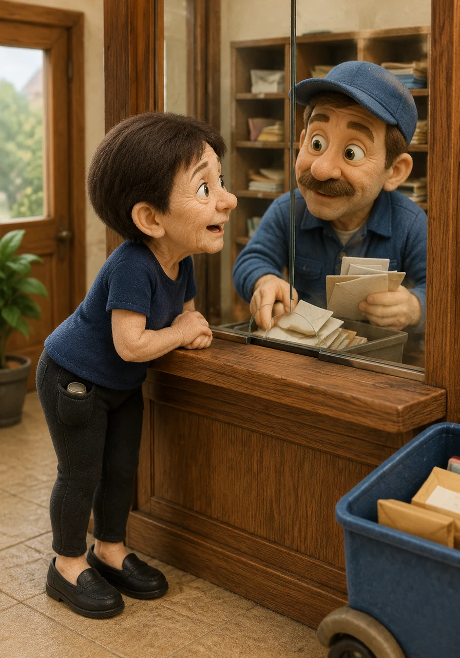 Every morning begins at the local post office counter, where Yarulla leans in close to the glass window. The postman shuffles letters while Yarulla happily exchanges the latest neighborhood gossip, soaking up every rumor and sharing everything she knows, though she strictly avoids speaking on what she hasn't verified.