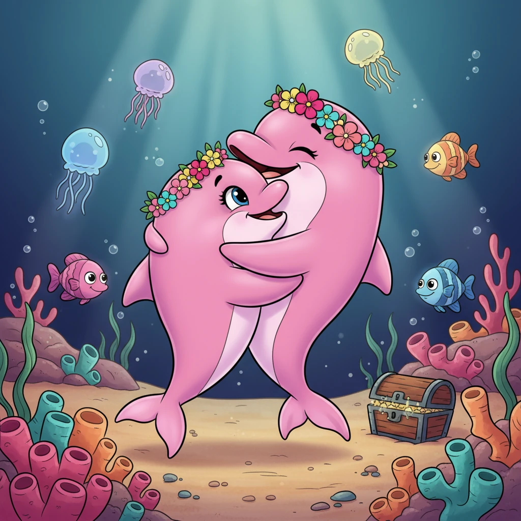 Rosita viajó al fondo del mar, llorando por su madre, creyendo que la había perdido. De repente, escuchó una voz familiar contando historias de Dios, y al acercarse, descubrió que era su querida mamá. Se abrazaron con una alegría infinita, sabiendo que el amor de Dios nunca termina.